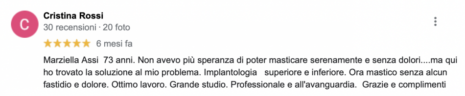 Recensione Implantologia Centri Odontoiatrici Oral Team Agrate Brianza e Macherio